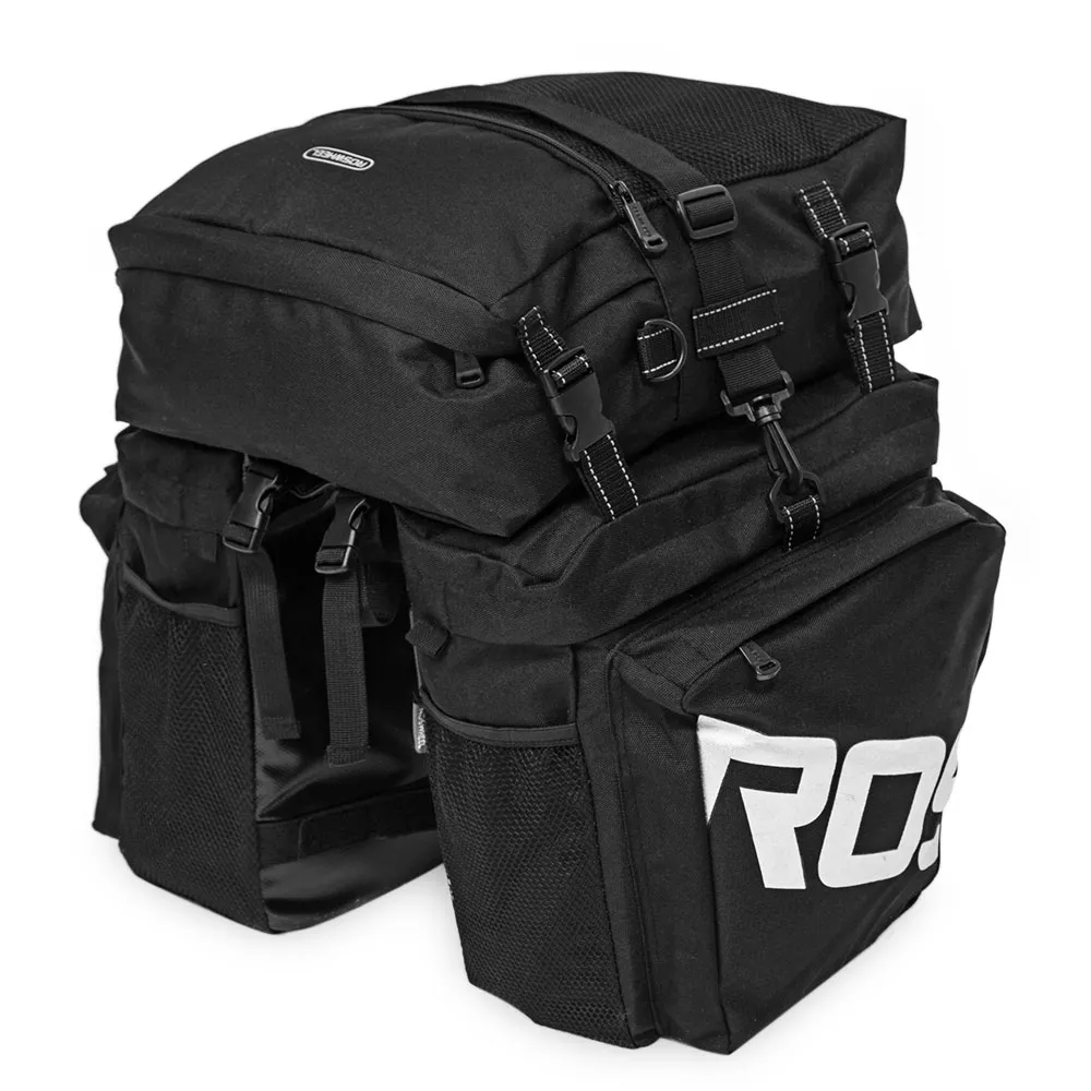 Roswheel 37L Durable Water Resistant 3 in 1 Bicycle Rear Pannier Bag 3 in 1 bag with 2 side and 1 top bag