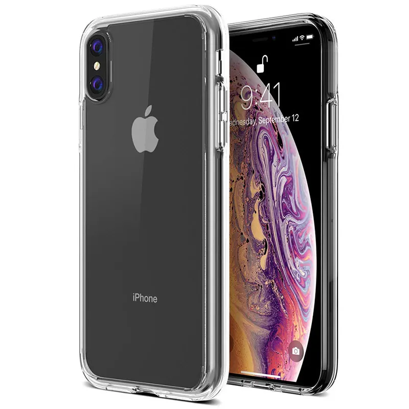 Custodia trasparente in TPU per iPhone 12 11 X iPhone 8 7 6 Plus Cover in silicone trasparente sottile in gel TPU 1mm