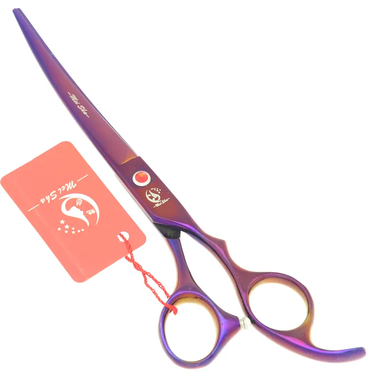 7.0Inch Meisha JP440C Professional Up Curved Cutting Scissors Japan 440c Dog or Cat Haircut Grooming Shears Hairdressing Clippers HB0105