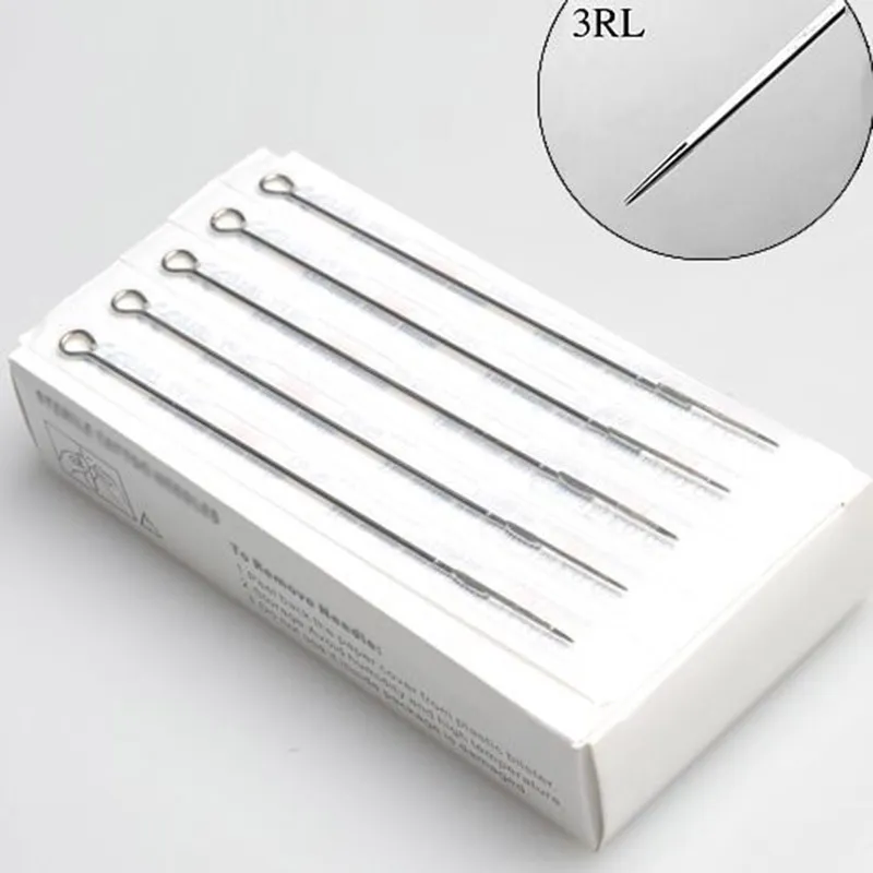 Aiguilles De Tatouage 3RL Acier Jetable Sterilze Tatoo Aiguilles Courbes Rondes Doublure