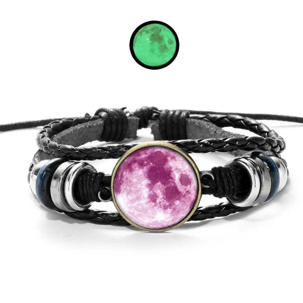 Glow In The Dark Luminous Star Series Bracelet Glass Cabochon Time Gemstone Multilayer Bracelets Women Children Fashion Jewelry Will and Sandy