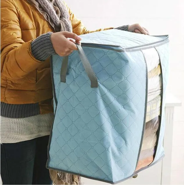 Niet-geweven quilt opbergtas Opvouwbare kleding deken kussen onderbedje beddengoed organizer box Case Home Closet Opbergtas