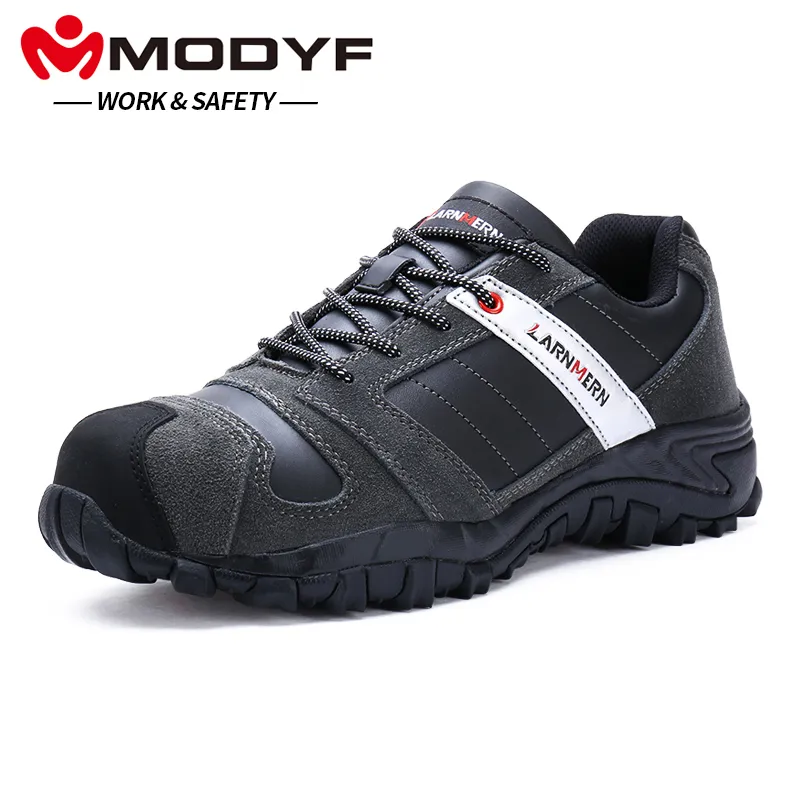 MODYF Scarpe da lavoro antinfortunistiche da uomo con puntale in acciaio Scarpe casual anti-calcio in vera pelle Sneaker da esterno a prova di puntura