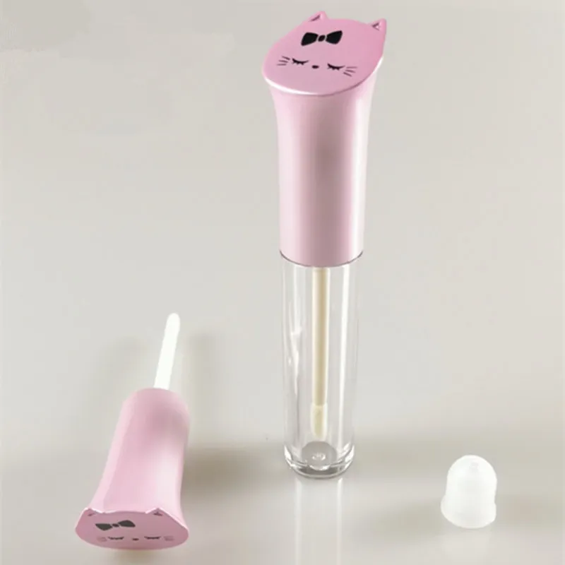 Empty Lip gloss container with pink cap round DIY makeup lip oil tubes plastic tubes fast shipping F835