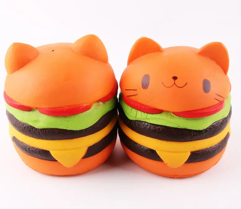 3D Burger Squishys Stress Relief Toy, Hamburger, descompressão