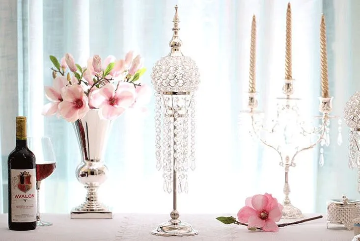 Crystal Candle Holder / Acrylic Crystal Wedding Centerpiece / Table Centerpiece / H61cm 53cm