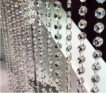 Groothandel Clear Crystal Acrylic Bead Chain Gordijn voor Event Stage Decoration