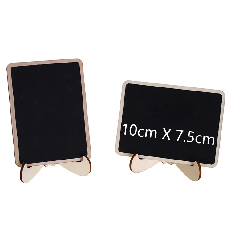 Mini Chalkboard Tabletop Znaki z stojakiem sztalugi Drewno tablica znak Karty Cukierki Deserowe Markery Wiadomość Memo Board