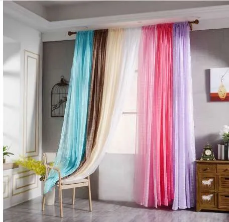 Moda Lattice Janela cortinas de cor sólida janela de tratamento painéis porta cortina moderna tulle telas organza painel puro