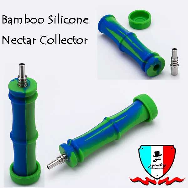 Silicon NC Bamboo Kit Conception simple avec embout en titane / embout en acier inoxydable tuyau en silicone dab paille