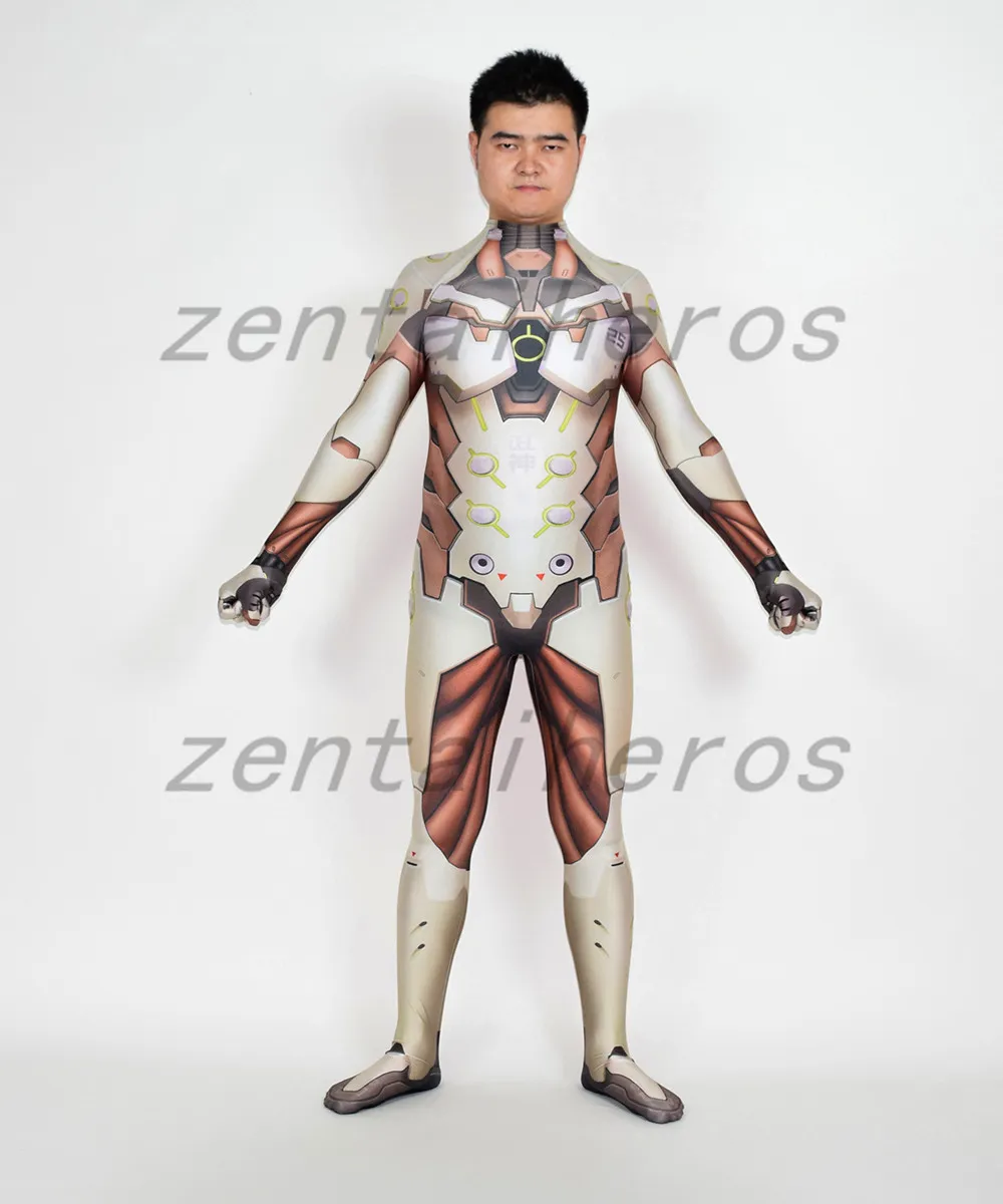 3D stampato Genji Cosplay Heroes Costume Lycra spandex Cosplay Halloween Party Cosplay Zentai Suit.