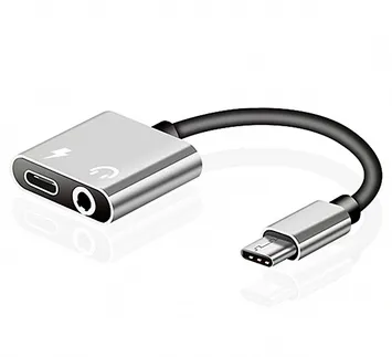 2 i 1 typ C AUX-ljudkabeladapter USB-typ C till 3,5 mm Hörlursuttag Laddningsadapter för Samsung Smart Phone / 