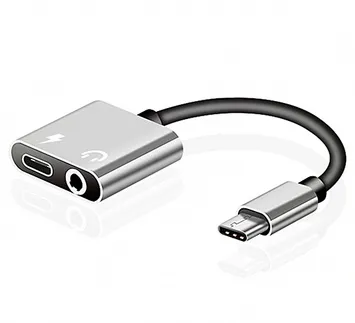 2 i 1 typ C AUX-ljudkabeladapter USB-typ C till 3,5 mm hörlursuttagskostnadsadapter för Samsung Smart Phone / 