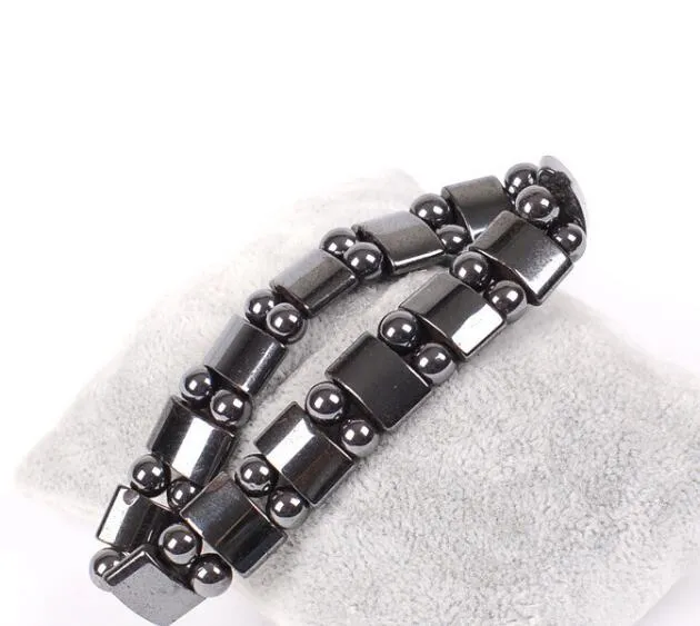 Magnetisches Hämatit-Armband für Schmerztherapie, Verschlüsse, Arthritis, modische Handkette, schwarzes Perlenarmband für Männer und Frauen