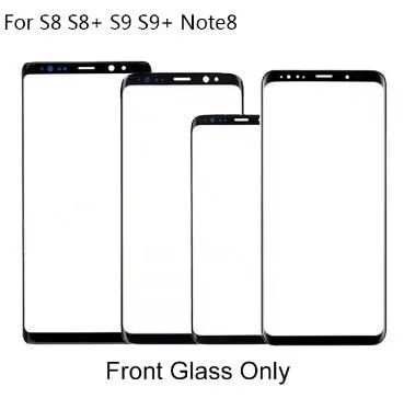 Lentille extérieure en verre de remplacement, 10 pièces/lot, pour samsung S8 G950/ G955/S9 G960/G965/Note8 N950, écran tactile LCD, panneau extérieur en verre