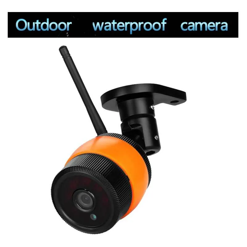 Vattentät Inomhus Outdoor Wireless WiFi IP-kamera 720P 1080p Kameror med nattvisningsdetektering Larmskärm Support Minneskort CCTV DVR