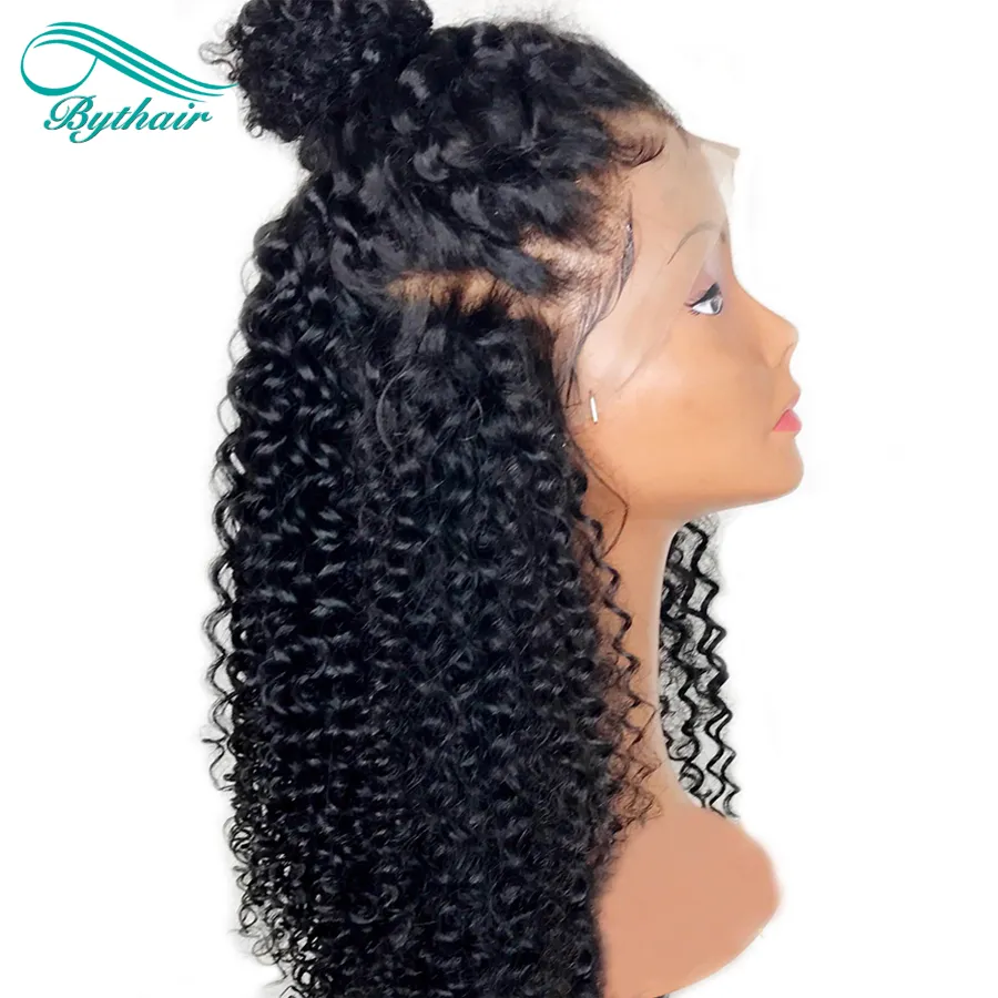 Bythair Lace Front Human Hair Wigs For Black Women Curly Lace Front Wig Virgin Hair Full Lace Wig With Baby Hair Bleached Knots