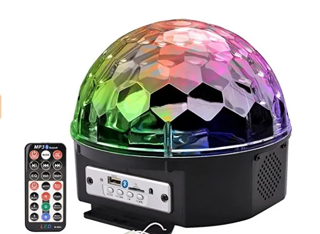 DJ Lights LED Bluetooth Stage Lights DJ Stageverlichting Roterend Crystal Magic Ball Light Sound geactiveerd licht met Remot2726521