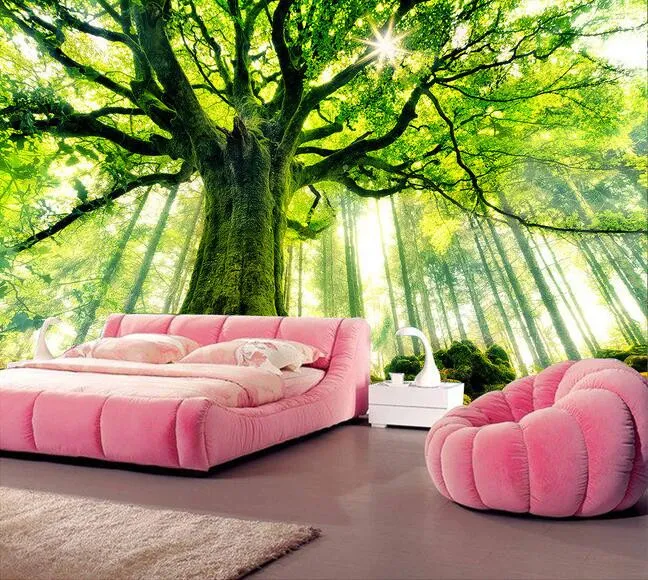 3d wallpaper custom mural nonwoven Wall stickers tree forest setting wall is sunshine paintings po 3d wall mural wallpaper49846849550968