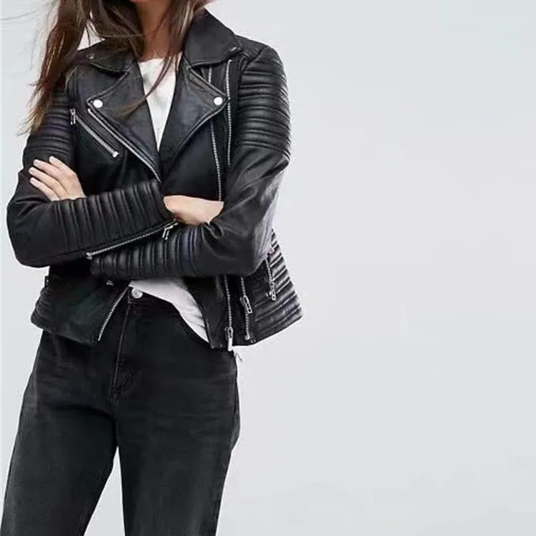2018 Autumn New Fashion Women Motorcycle Leather Jacket Long Sleeve Biker Streetwear Moto Faux Leather Coat Pu Outwear 2 893 DHgate