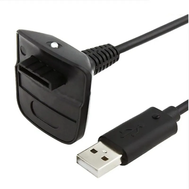 New Black Grey USB Charge Charging Cable Cord Play Charger Adapter For XBOX 360 Xbox360 slim Controller DHL FEDEX EMS FREE SHIP