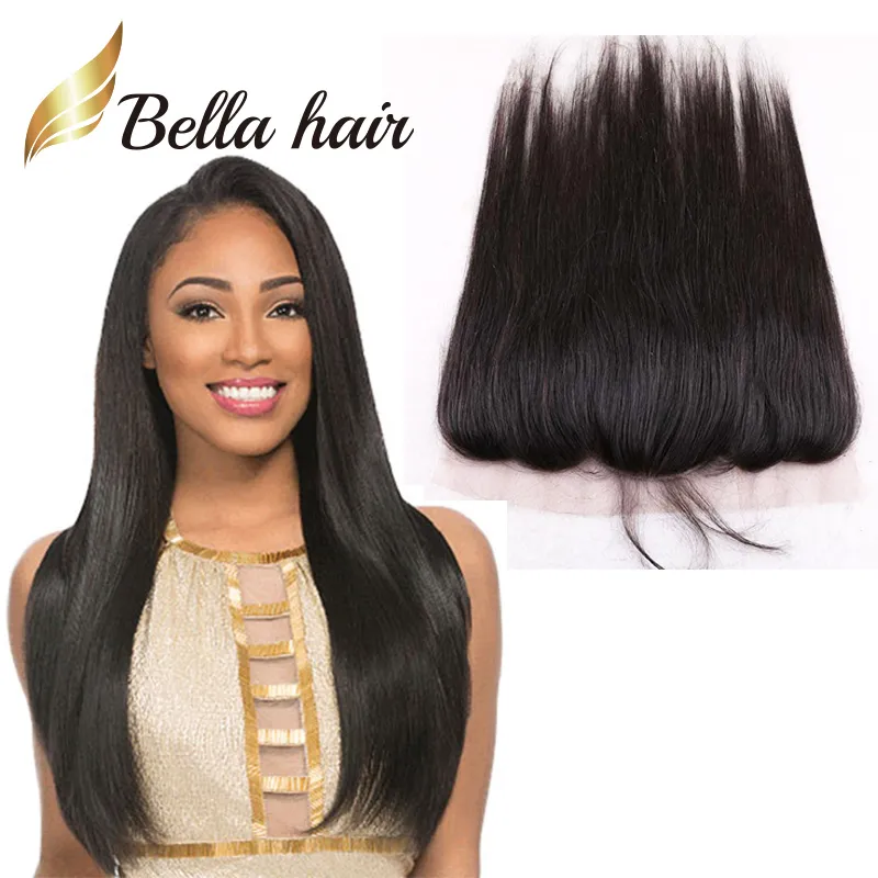 13x4 Ear to Ear Pre Plucked Lace Frontal Closure Hair Pieces Top Grade 10A 150% Natural Color Peruvian Silky Straight Human Hair Natural Looking Bella Hair 8-20inch Sale