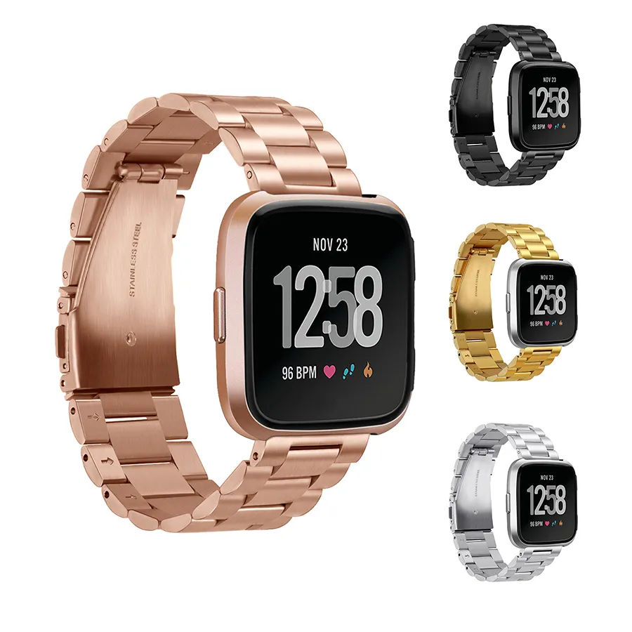 23mm Metal Strap For Fitbit Versa / Versa Lite band strap Screwless Stainless Steel Bracelet For Fitbit Versa Replace Wristbands Accessories