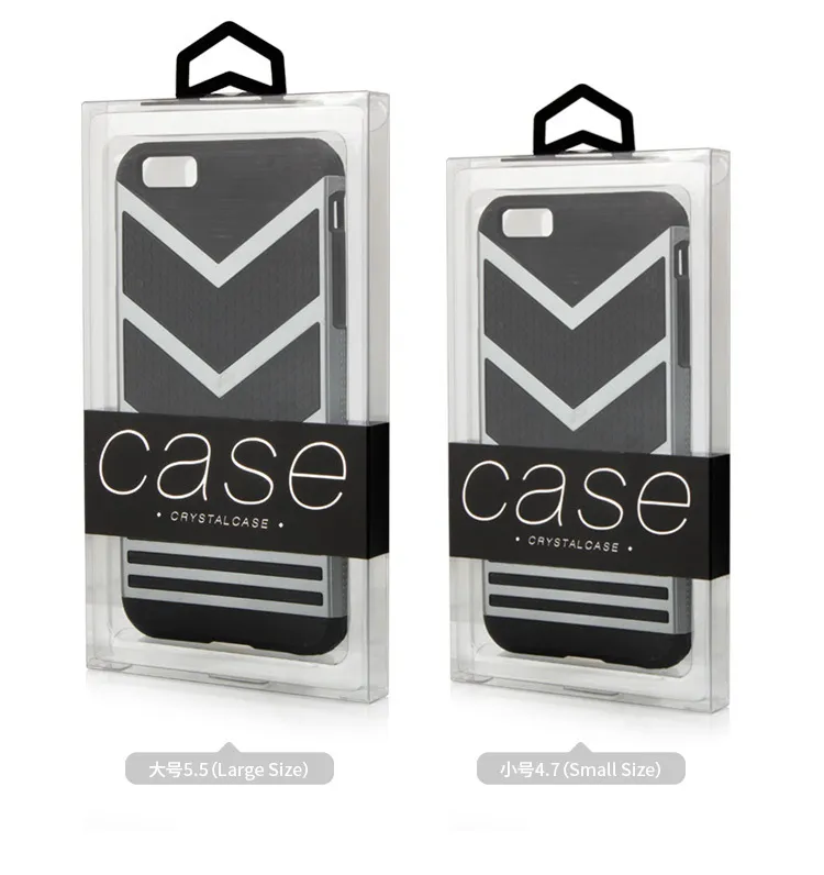 50PCS Persönlichkeit Design Luxus PVC Verpackung Kleinpaketkasten für iPhone X 8 8 Plus Handy-Fall-Kasten-Geschenk-Pack mit Aufkleber
