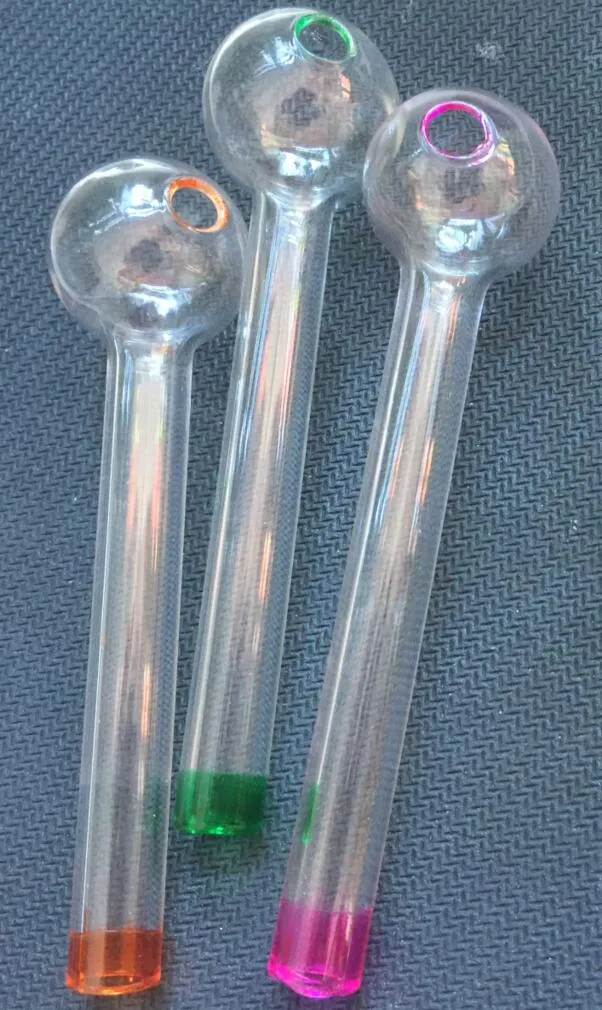 En gros Pyrex Brûleur À Huile Épais Tube En Verre Nail Mini Fumer Main Pipes Verre Bongs Plate-Forme Pétrolière Narguilé Barboteur Vente