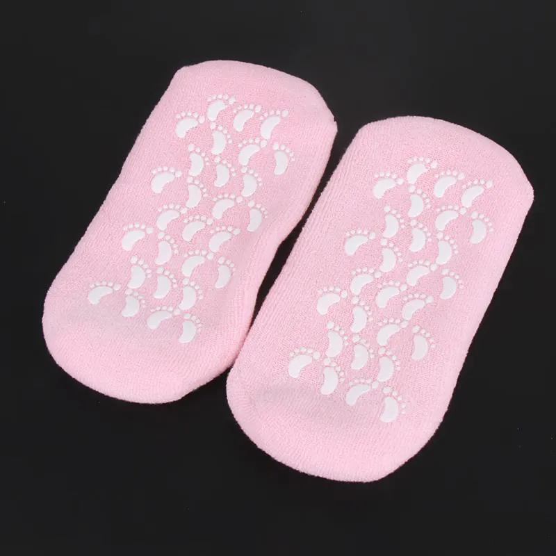 Gel SPA réutilisable chaussettes hydratantes gants blanchissant traitement exfoliant lisse beauté masque pour les mains soins des pieds gant de chaussette en silicone2691953