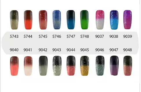 NEW ARRIVAL Elite99 7ml Temperature Change Chameleon Changing Color Soak off UV Nail Gel Polish UV Gel Choose 8 From 5556420