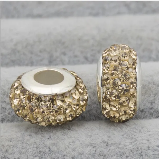 Pandora Bracelets에 맞는 Crystal Shambala Disco Ball Silver Charm Bead Bead Bead Bead Beads 도매 DIY 유럽 스털링 목걸이 보석