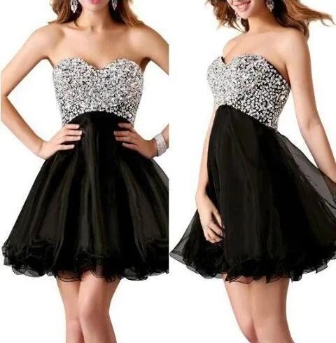 Cheap Homecoming Dresses Shinning Sequin Sweetheart A Line Short Organza Cocktail Party Gowns New Hot Sale cocktail dresses