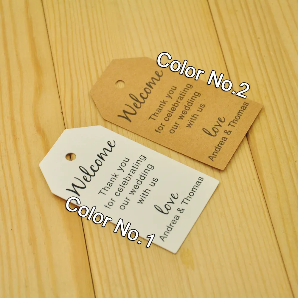 100 Pc De Boda Personalizados Etiquetas De Papel Del Regalo Del Favor