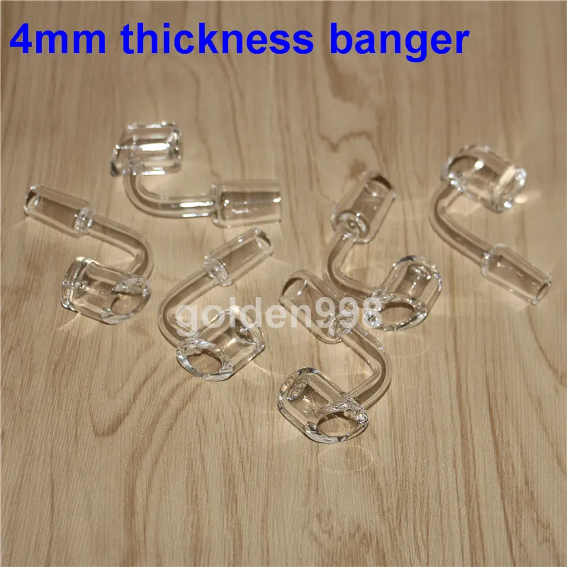 Rökning kvinnlig hane 10 14 18 mm kvarts nagel 4mm tjock silikon nektar 100% ren kvarts banger domeless glas bong naglar