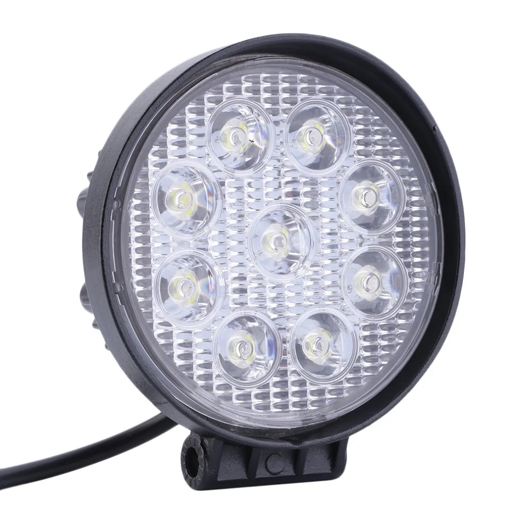 새로운 LED 작업 빛 27W 12V 6500K 높은 전원 LED 오프로드 라이트 라운드 오프 라운드 홍수 빛을 보트 타기에 대 한