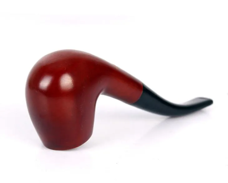 Old Red Wood Smoke Bucket Solid Wood Manual Tobacco Pipe Acrylic Curved Handle Smooth Surface Free Pipe Tobacco Pipe