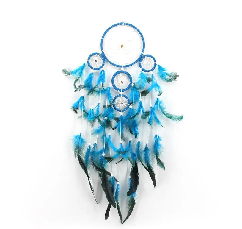 Big Dreamcatchers Wind Chime Net Hoops With 5 Rings Dream Catcher For Car Wall Hanging PLAINT Ornaments Decoration Craft 8773941