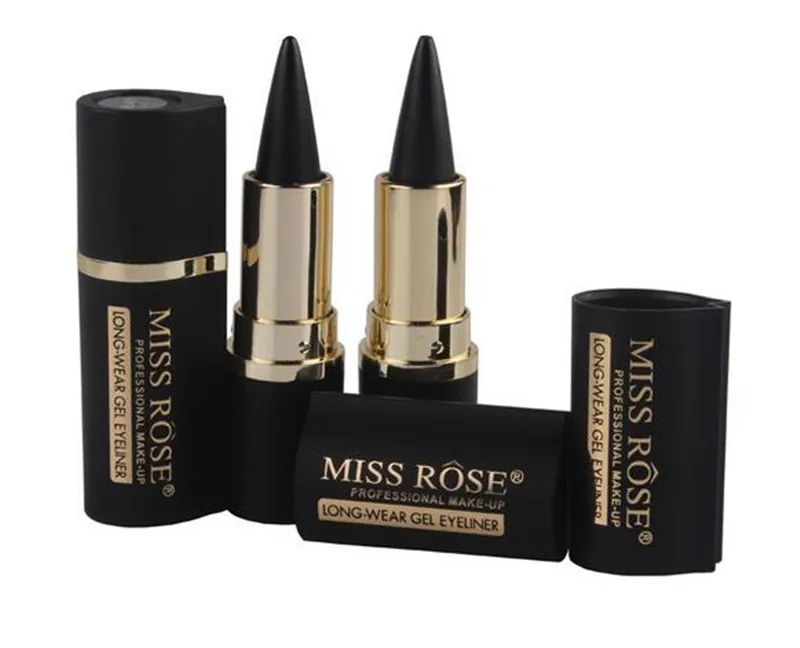 MISS ROSE Gel delineador de ojos gel negro para delineador de ojos Maquillaje Ojos Tatuaje Pegatinas Seda Negro Líquido Delineador de ojos Lápiz Envío gratis