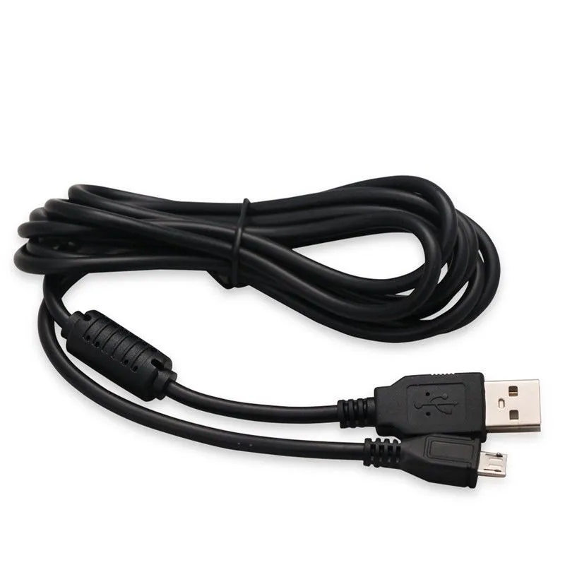 1.8m USB Güç Şarj Cihazı Tel Şarj Kablosu Kablo Kablosu PlayStation için Ferrit Çekirdek 4 PS4 Denetleyici Siyah DHL FedEx Ups Ücretsiz Kargo