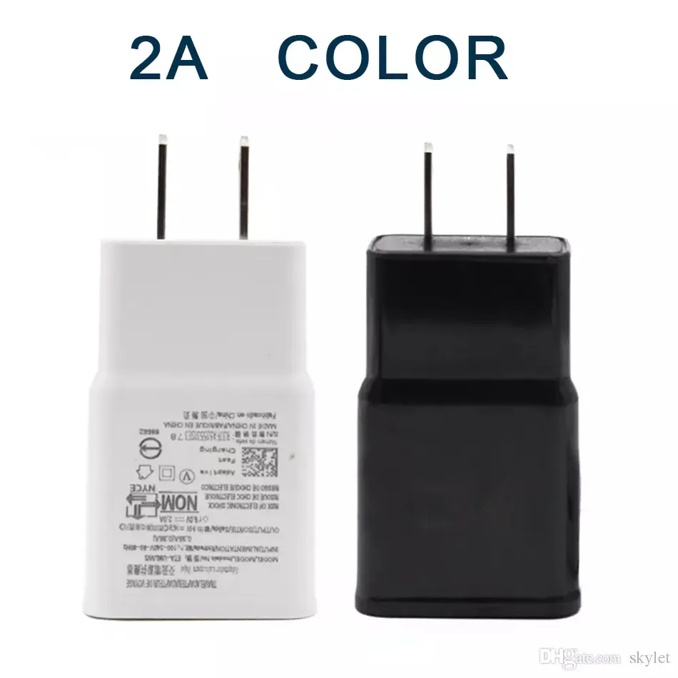 Gorąco sprzedające się ładowarka ścienne USB 5V 2A AC Travel Home Adapter US Wtyczka UE do uniwersalnego smartfona z Androidem Telefon dla Samsung S7 S8