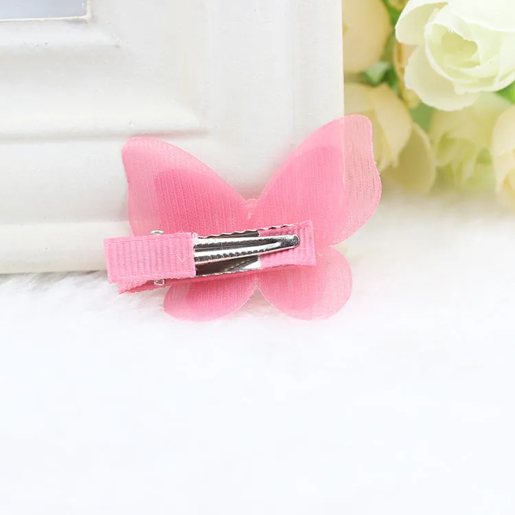 Cute Butterfly Hair bow New Korean Children Girls Barrettes boutique hair bows Bow Pearl Rainbow Color Kids Hair Accessorie 7420