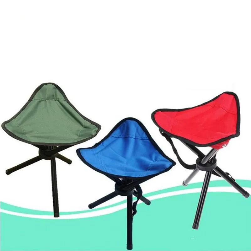Foldable Chair Seat Waterproof Oxford Cloth Diningroom Three Legged Stools Sturdy Portable Design Stool For Outdoor Tourism Fishing Hiking 9at