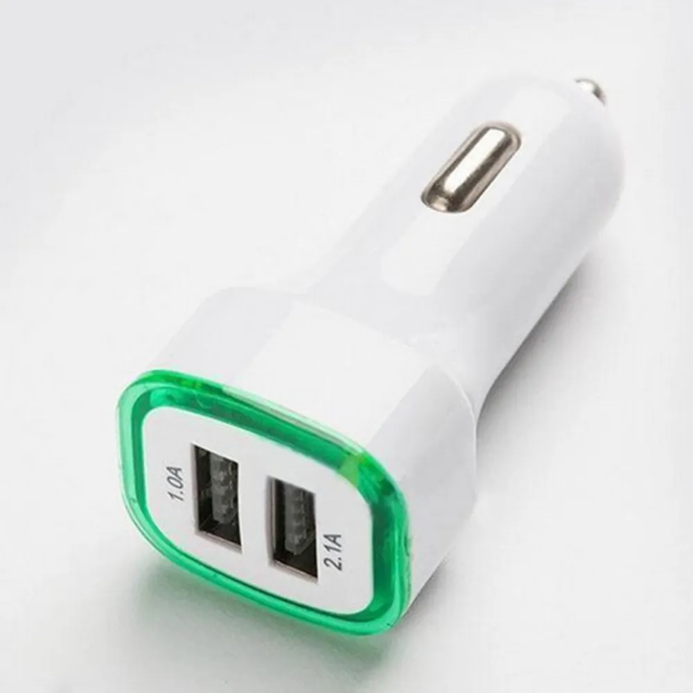 2,1 A LED USB Dual 2 Port Adapter Buchse Auto Ladegerät USB Ladegerät mit LED-Licht für alle Telefon Samsung HTC