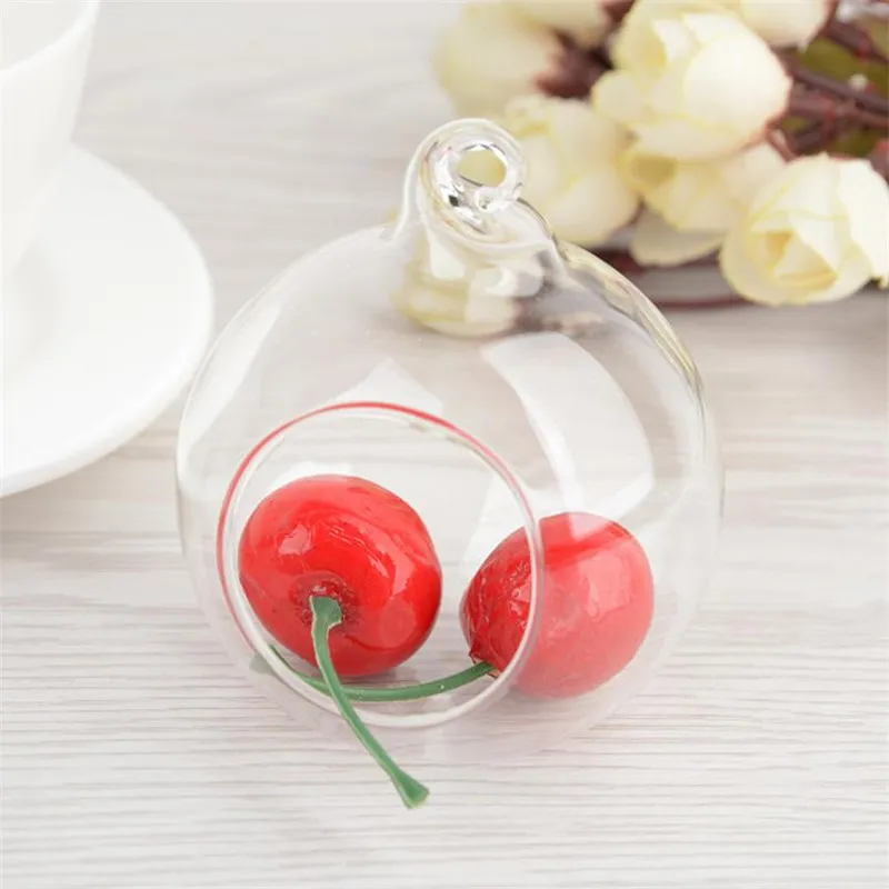 Clear Glass Hanging Candle Holder 6/8/10/12 cm Plants Tea Light Candlestick Wedding Christmas Party Home Decoration