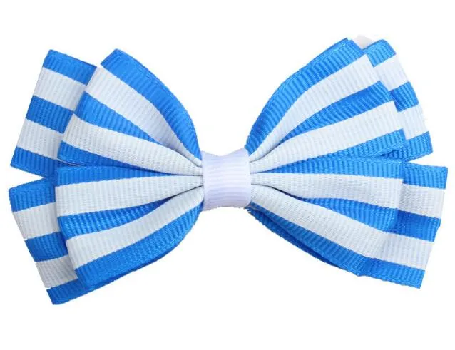 3.5" cute colorful stripe print Small Bow Kids Baby Girls Hair Clips Hairpins Barrettes hair accessories Gifts