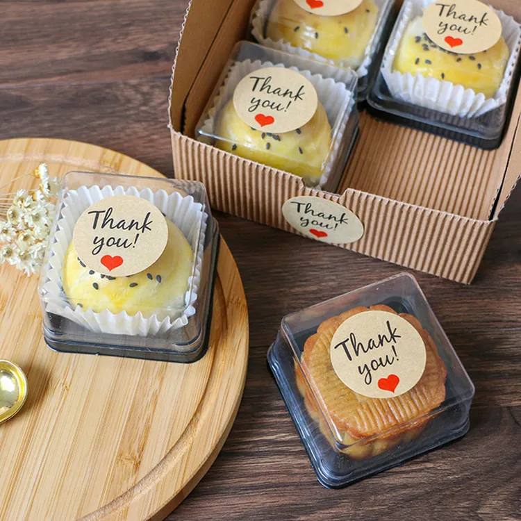 Étiquette adhésive en papier kraft « Merci » avec cœur rouge, diamètre 38 mm, étiquette autocollante pour décoration de cadeaux et emballage de pâtisserie.