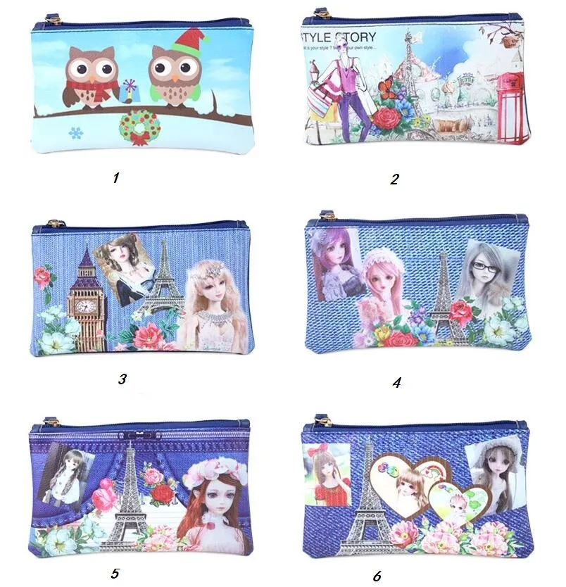 Cartoon-Eiffelturm-Make-up-Tasche, Kinder-Big-Ben-Geldbörse, kreatives süßes Mädchen, Comestic-Hüllen, Outdoor-Reise-Handtasche, Clutch-Totes-Tasche