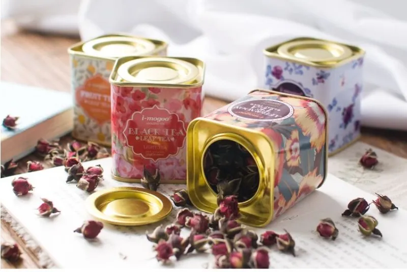 Metallic Memories Tea Tin: Vintage Portable Container for Gifts & Wrapping Perfect for Weddings, Birthdays & Corporate Gifting