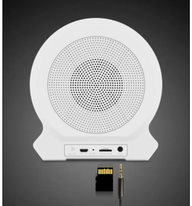 Multisensorischer Digital-Wecker drahtloser Bluetooth Lautsprecher F9 Desktop LED-Licht-Noten-Lampen-Sprecher mit Mic, FM Radio, TF-Karte MP3 Subwoofer